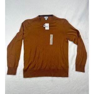 NWT Old Navy V-Neck Knit Sweater Long Sleeve Orange Men's Size Large